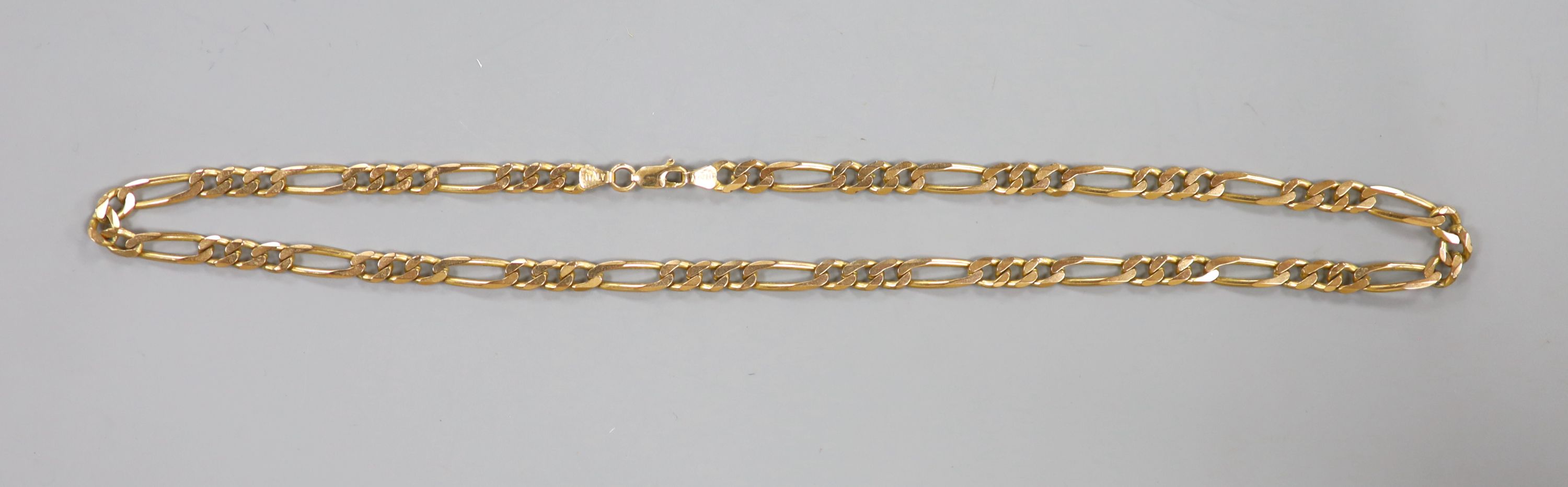 A 9ct gold extended curb-link necklace, 48cm, 20 grams.